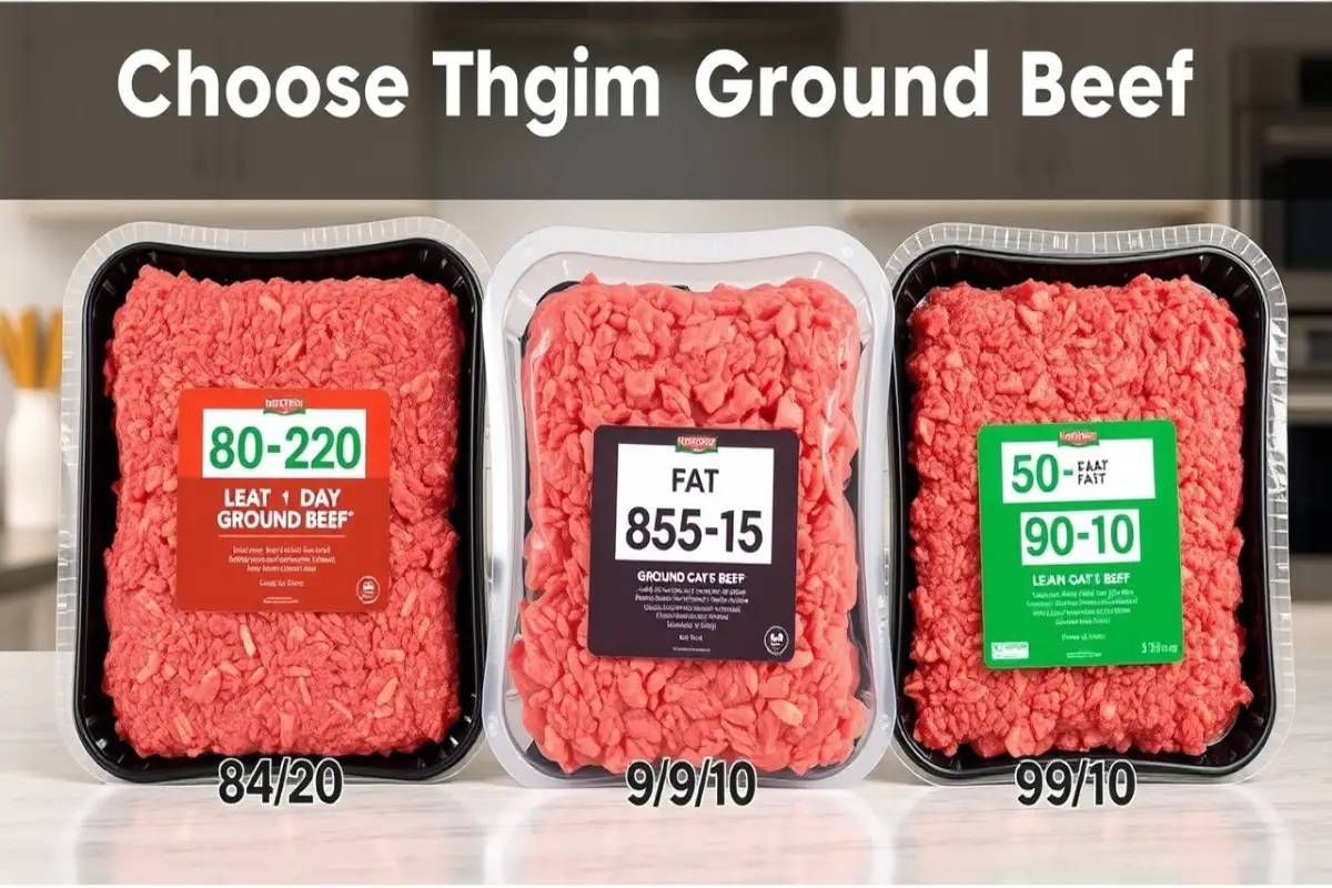 different types of ground beef packages.