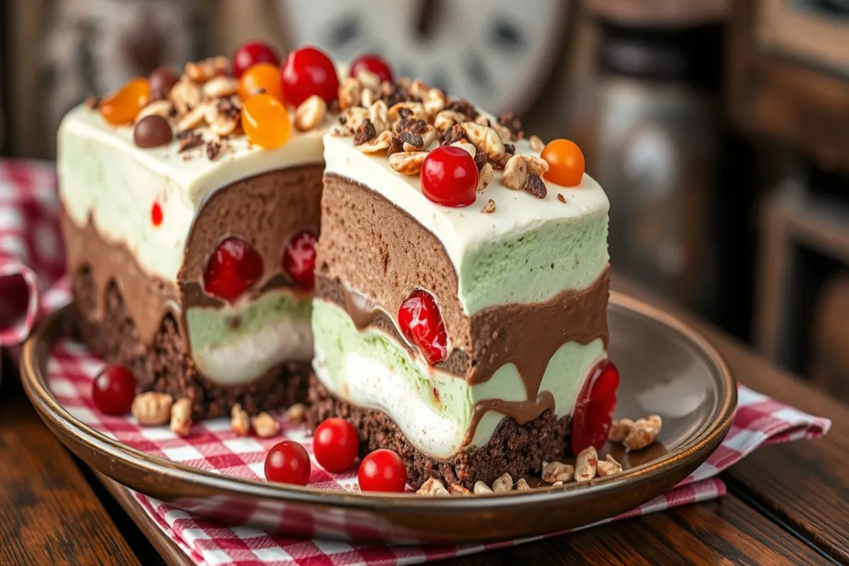 traditional Italian spumoni dessert