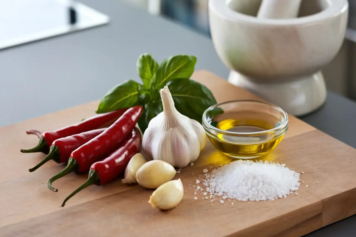 Ingredients for Bomba Pepper Sauce