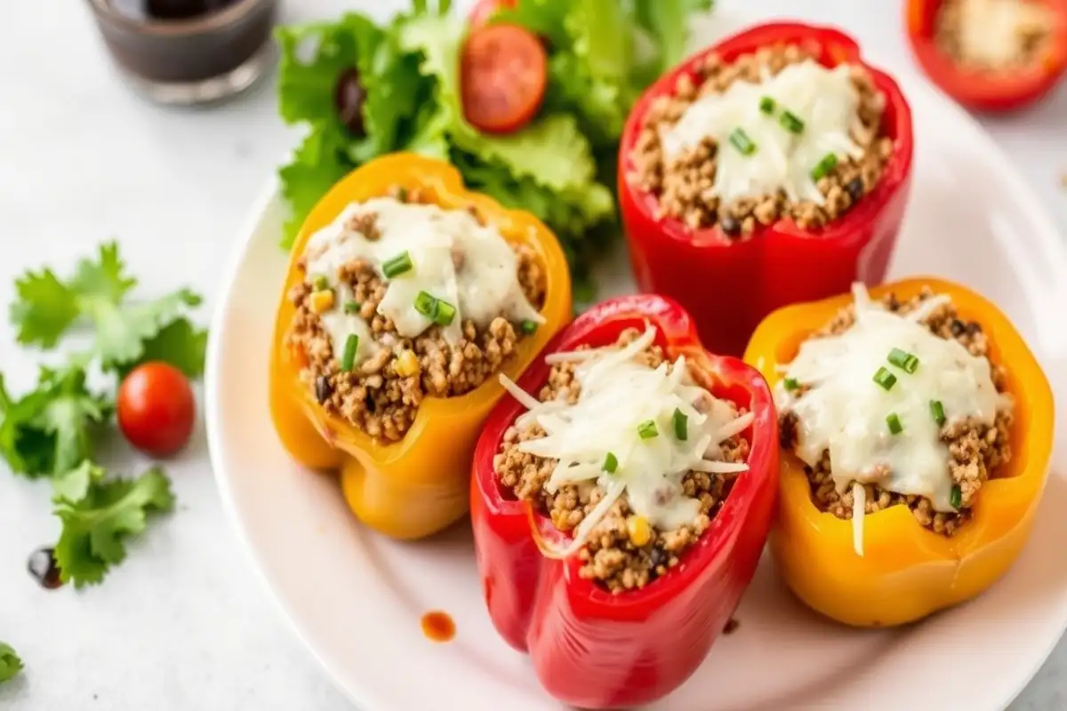 healthy dish featuring ground beef stuffed