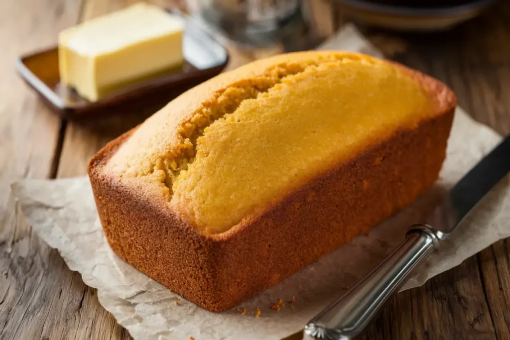 baked golden-brown cornbread