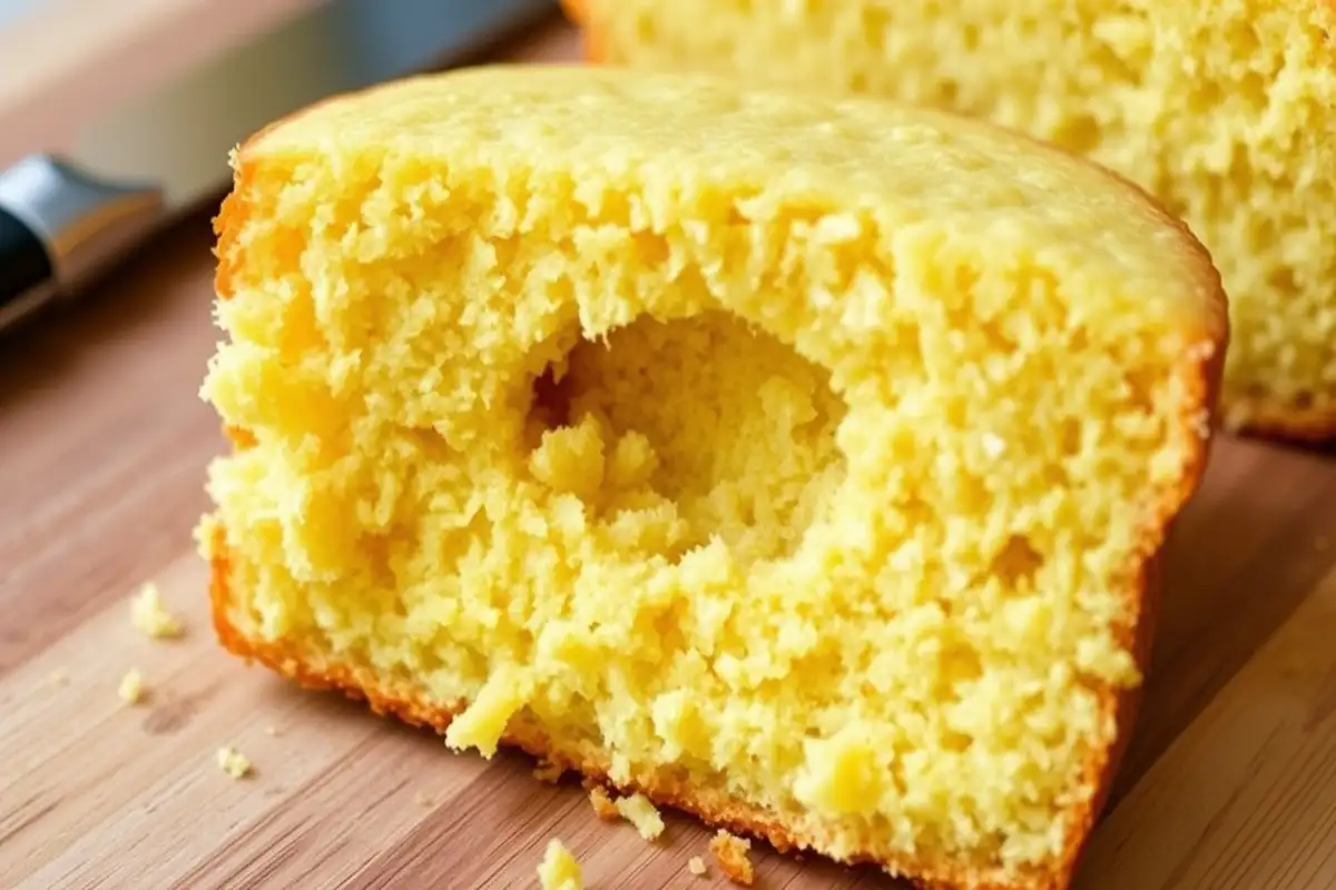  slice of cornbread with a noticeable 