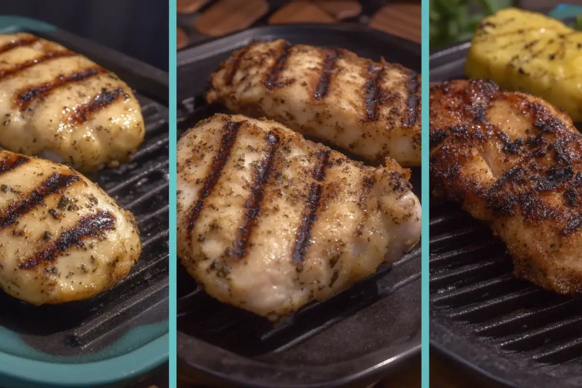  Grilled, baked, and fried chicken comparison.