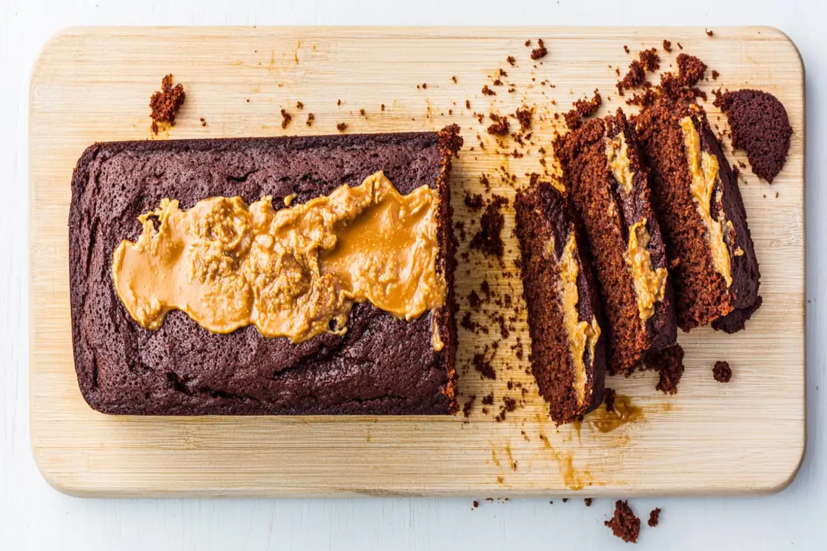 Tahini chocolate cake with caramel drizzle