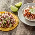 Side by side comparison of a tostada and a taco bowl