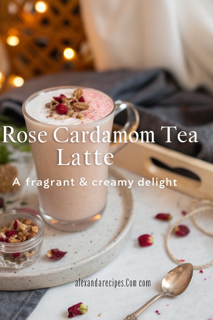 Rose Cardamom Tea Latte