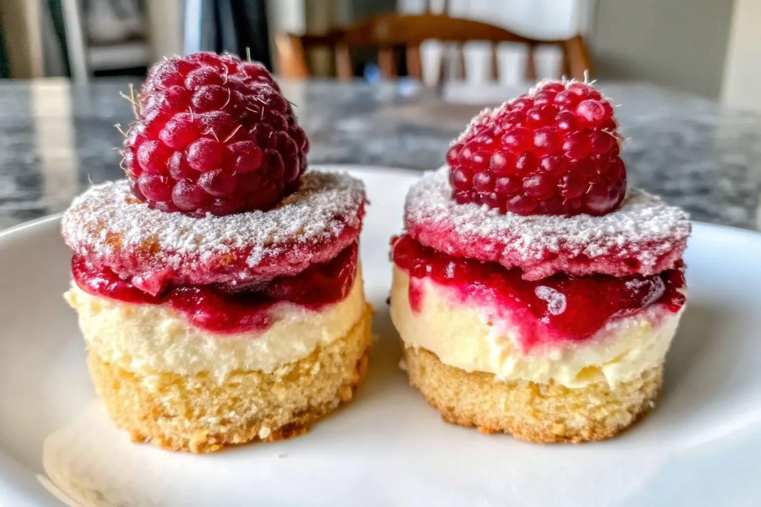 Mini Lemon & Raspberry Cheesecakes