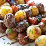 rosemary garlic steak kebabs