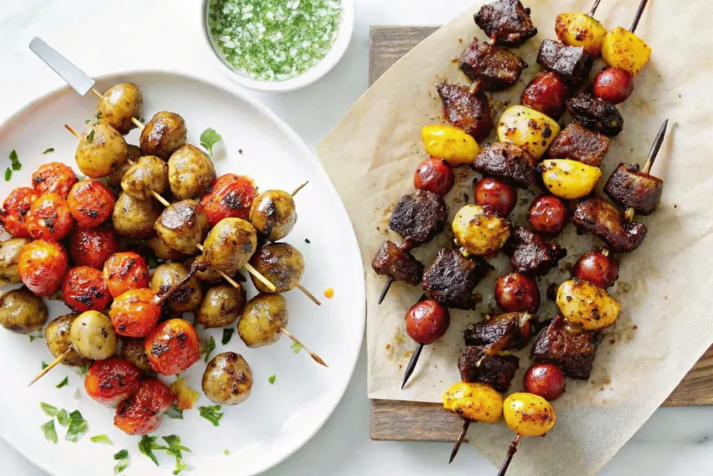 rosemary garlic steak kebabs