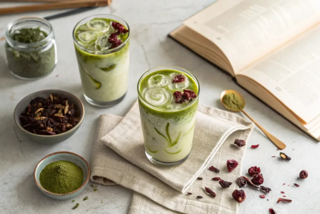 Hibiscus Cardamom Iced Matcha