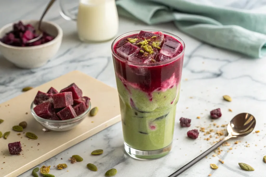 Hibiscus Cardamom Iced Matcha