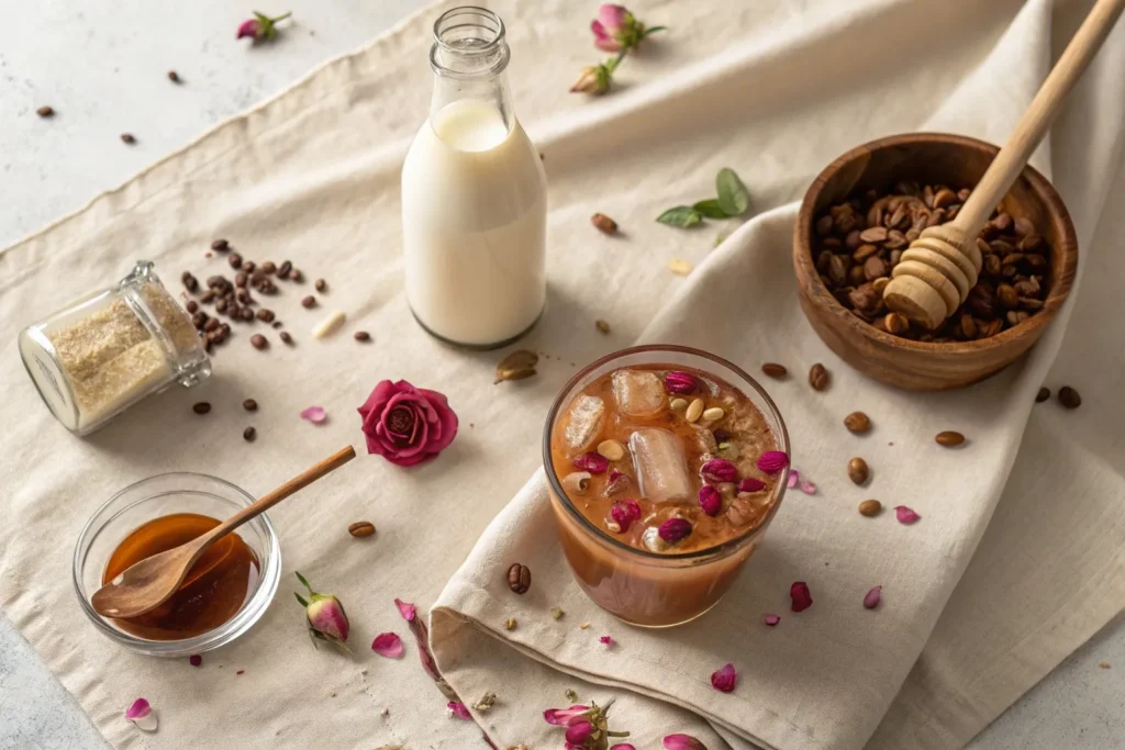 Iced Cardamom Rose Latte