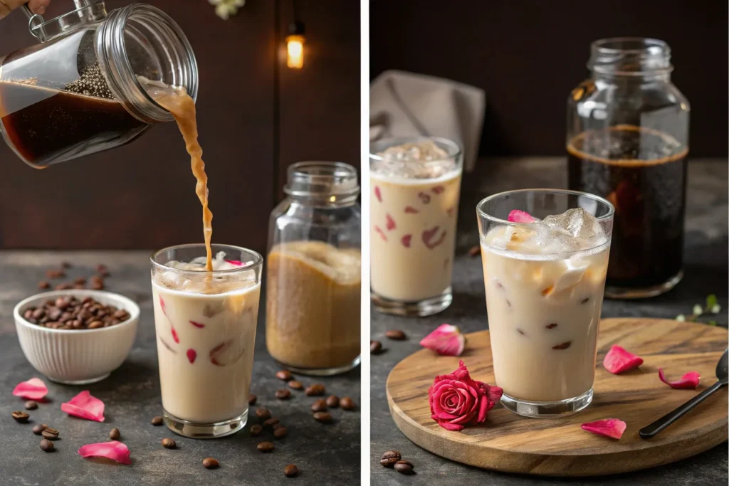 Iced Cardamom Rose Latte