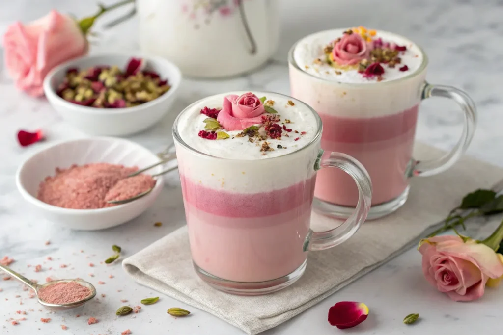 Rose Vanilla London Fog: Romantic Floral Tea Latte Recipe"