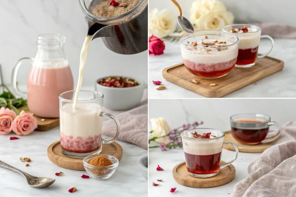 Rose Vanilla London Fog: Romantic Floral Tea Latte Recipe"