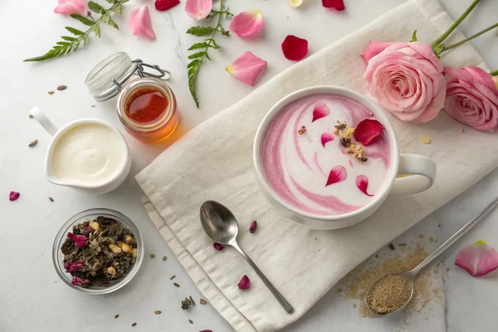 Rose Vanilla London Fog: Romantic Floral Tea Latte Recipe"