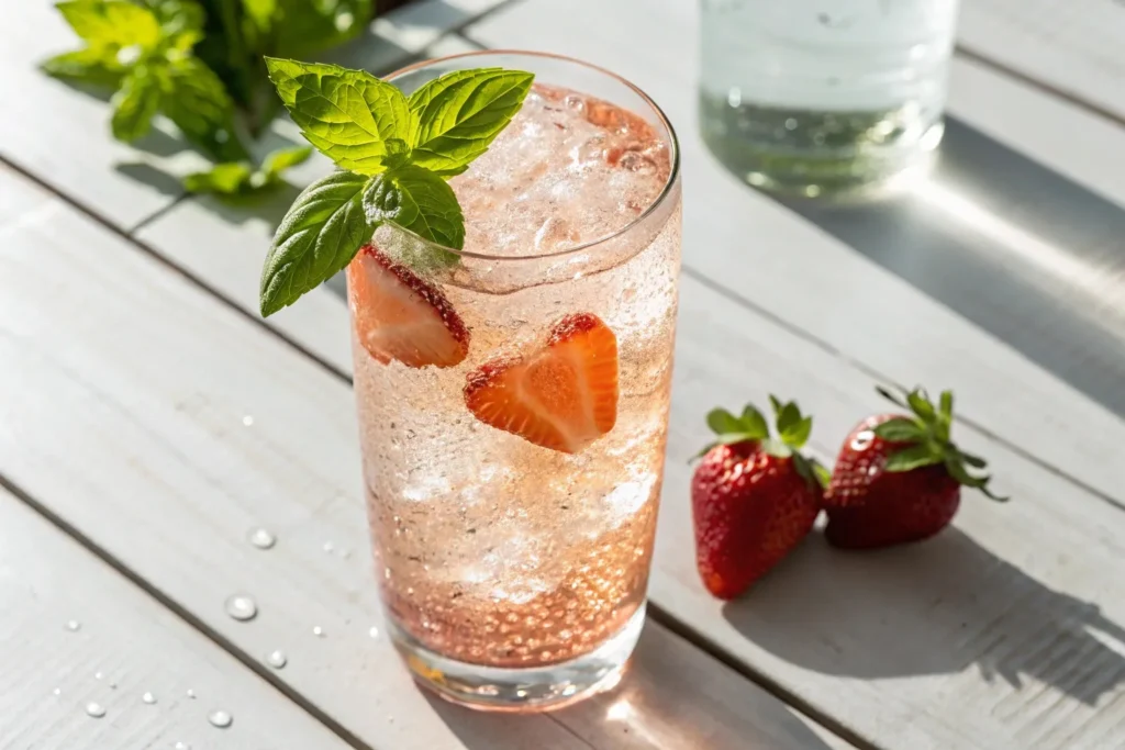 Strawberry Basil Shrub Sparkler