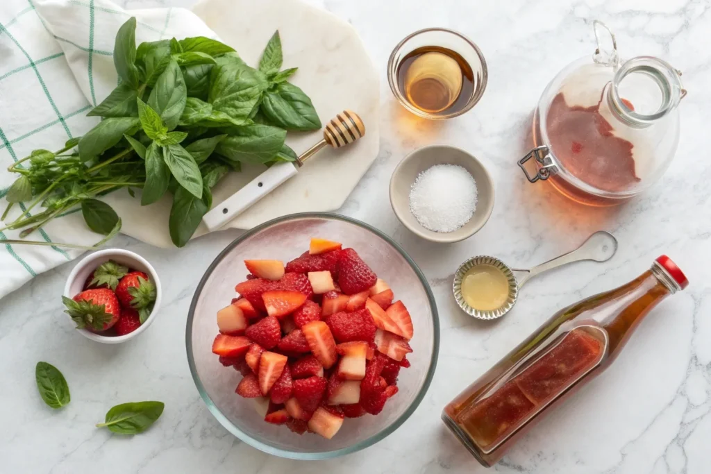 Strawberry Basil Shrub Sparkler