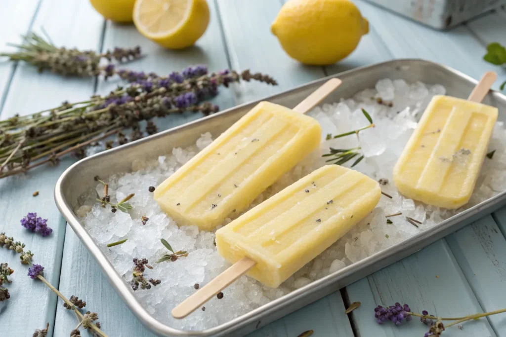 Honey-Lavender Lemon Pops
