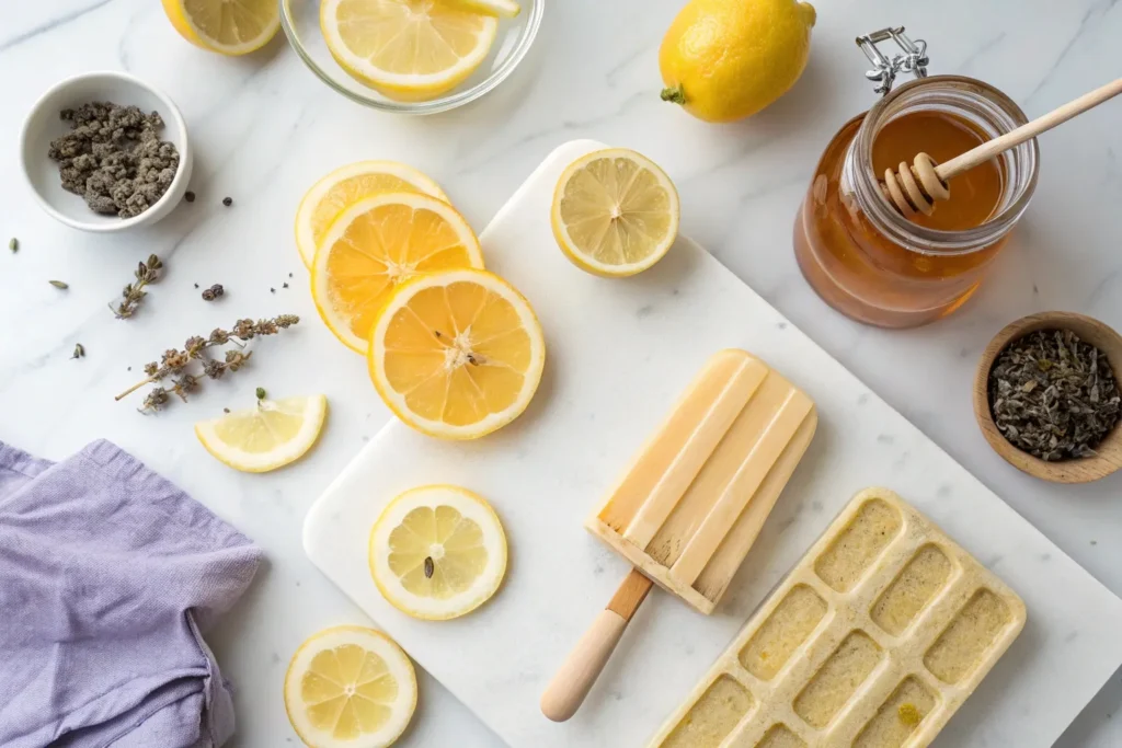 Honey-Lavender Lemon Pops