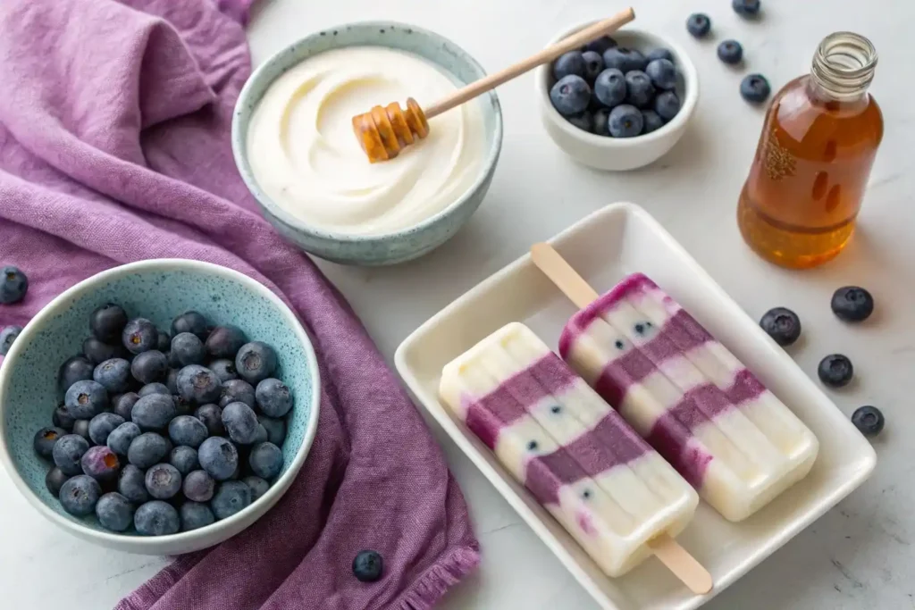 blueberry cream popsicles
