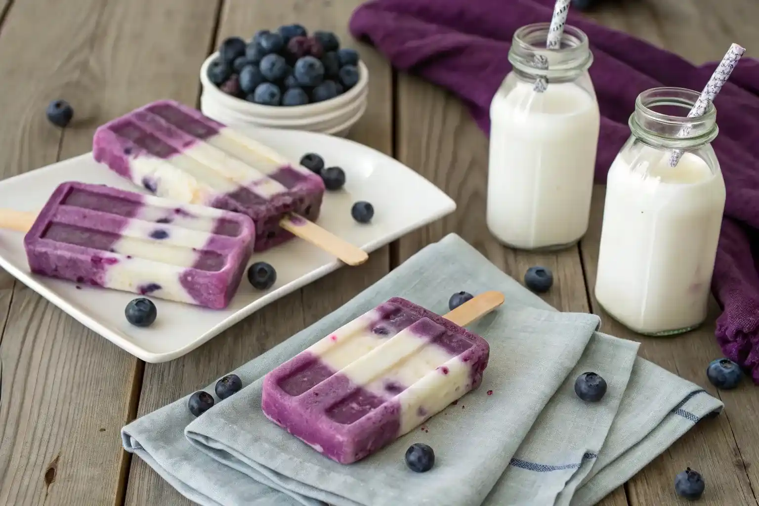 blueberry cream popsicles