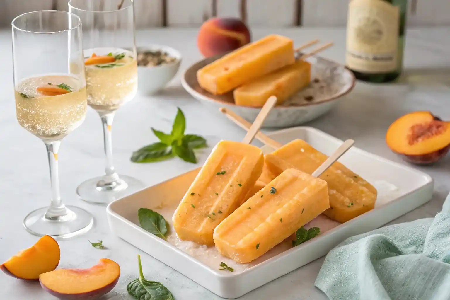 peach bellini popsicles