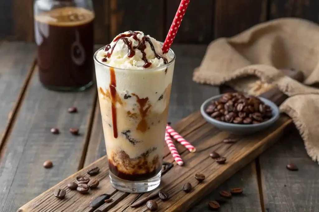 frothy cold coffee