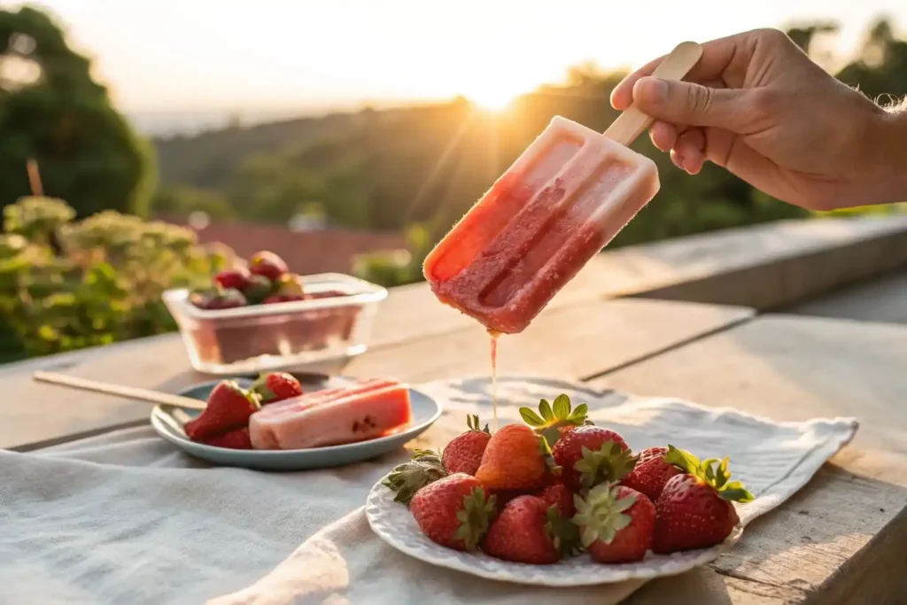 strawberry popsicles