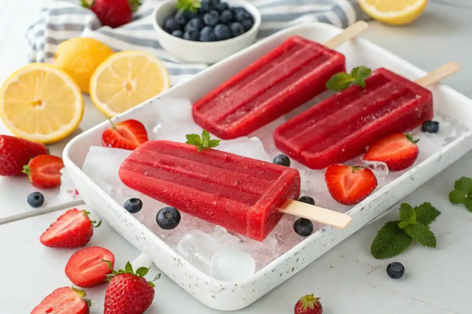 strawberry popsicles