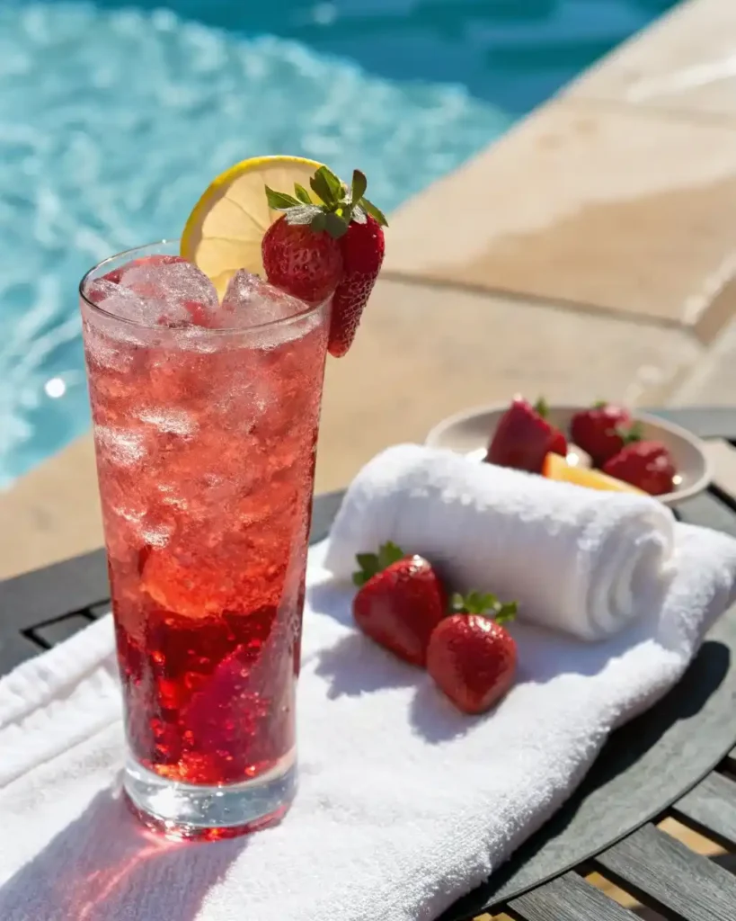 Hibiscus Strawberry Collins Mocktail