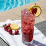 Hibiscus Strawberry Collins Mocktail