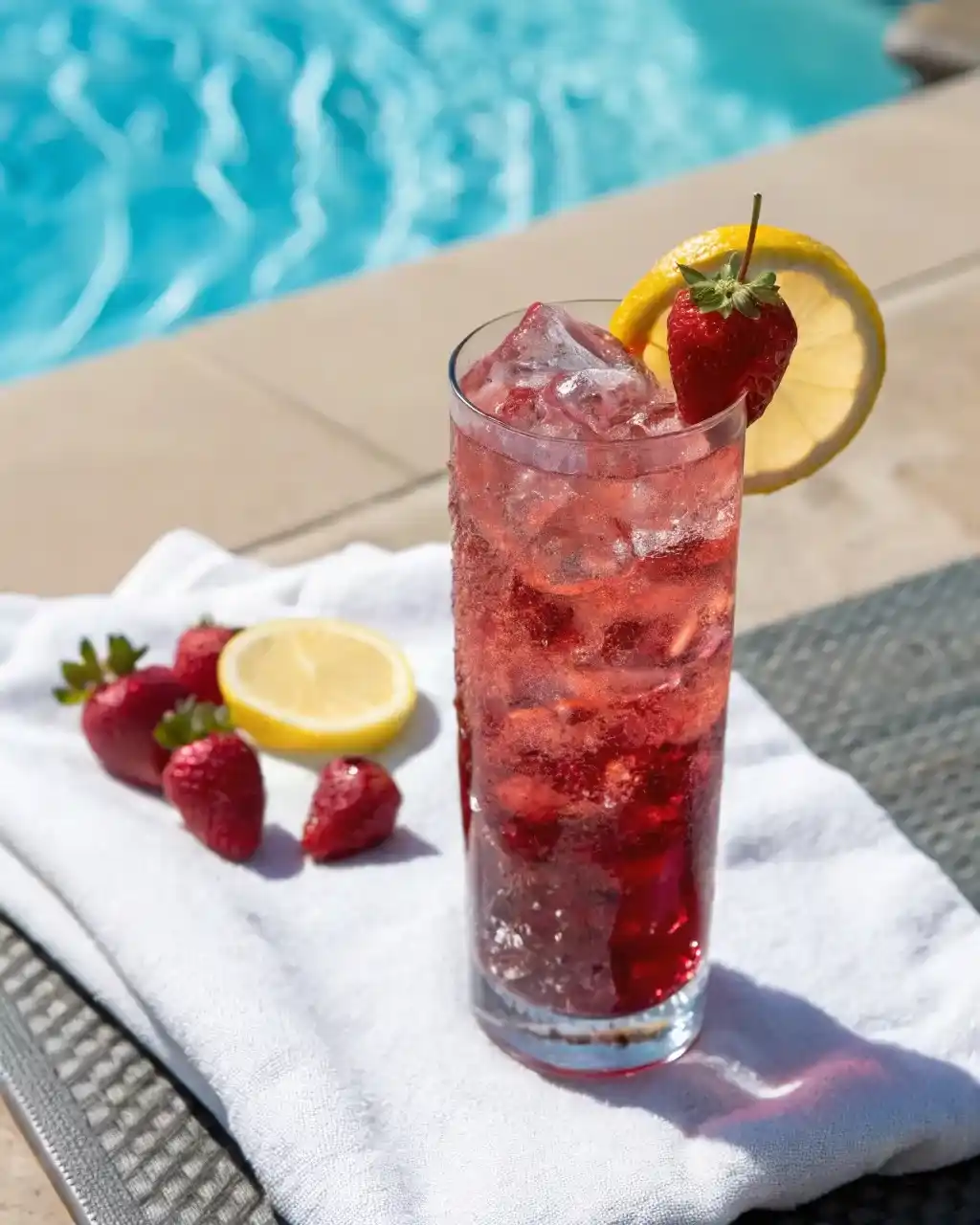 Hibiscus Strawberry Collins Mocktail