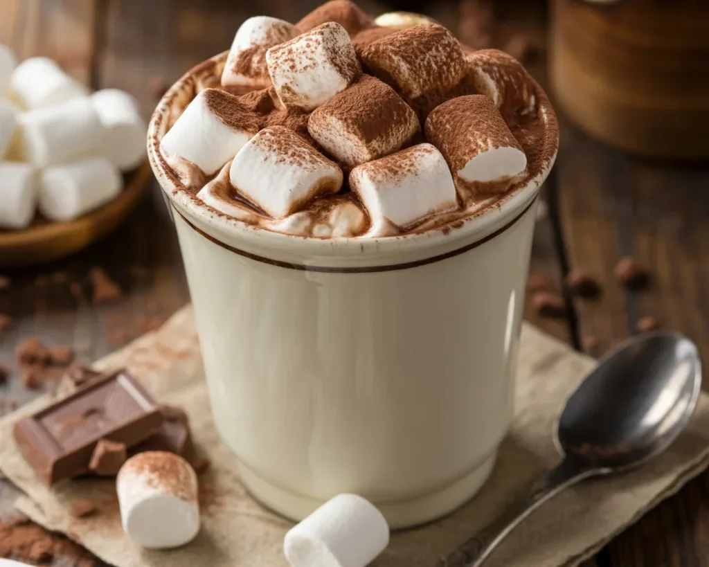 Toasted Marshmallow Iced Latte with espresso and milk in a glass