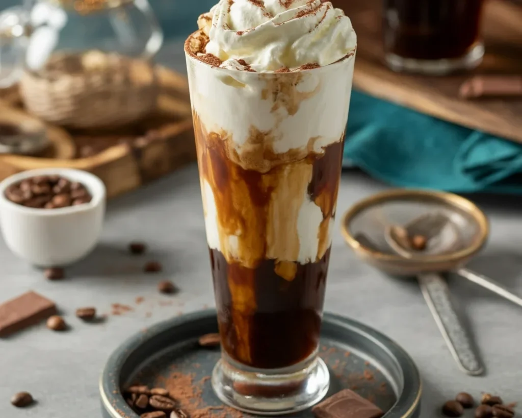 Vanilla Sweet Cream Cold Brew Float with house-made vanilla cream topping.