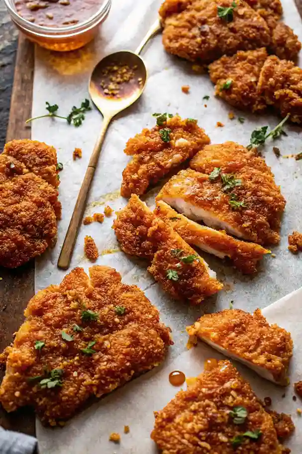 Baked Crunchy Hot Honey Chicken