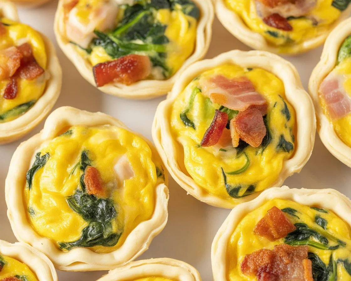 Delicious Mini Quiches with Spinach and Feta, perfect for brunch or light meals.