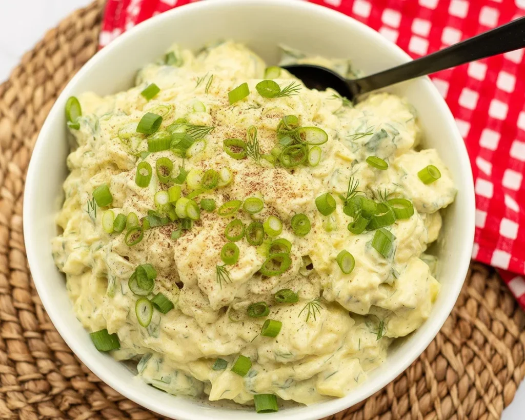 Delicious Potato Salad with Dill and Dijon, featuring fresh veggies and a tangy dressing.