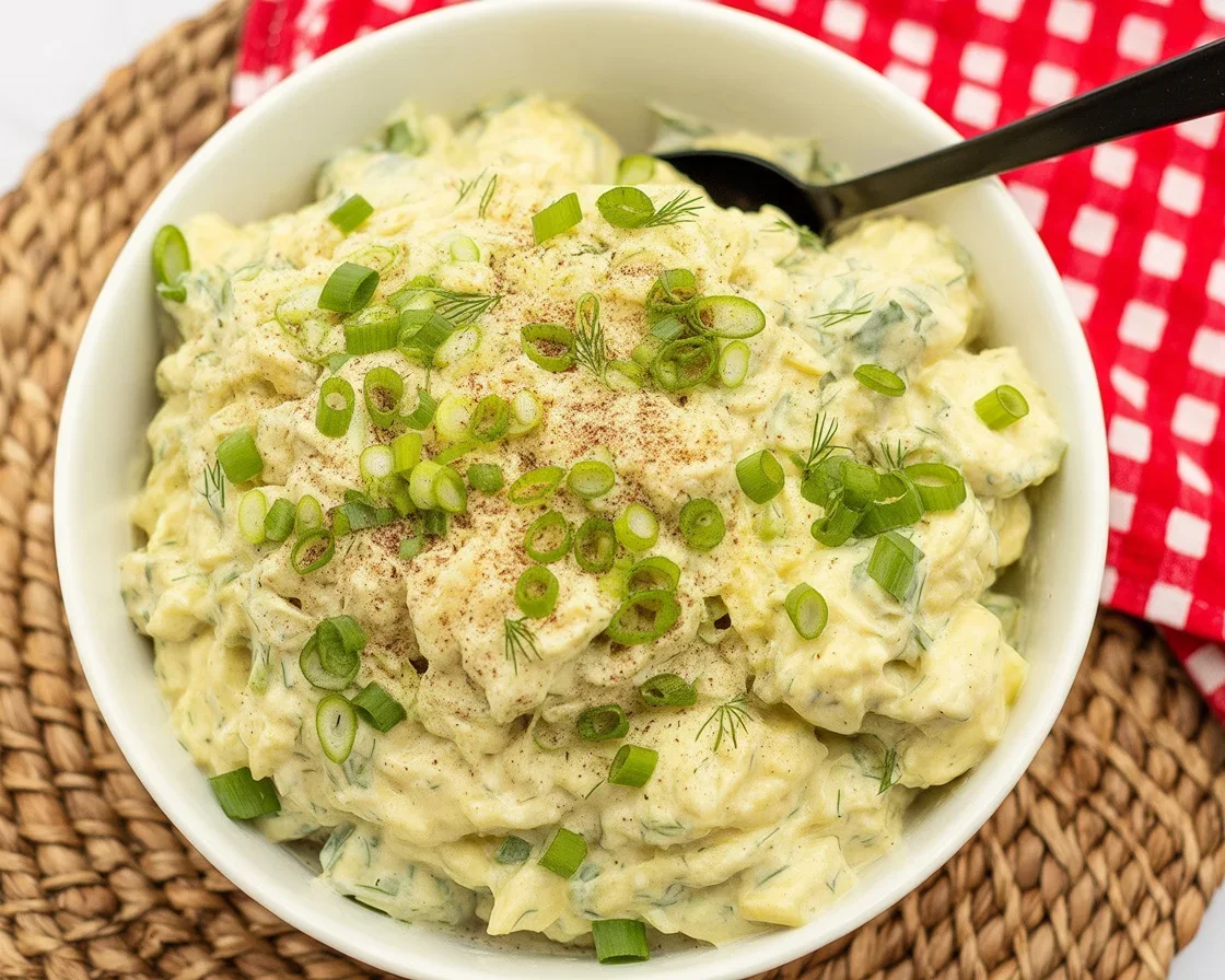Delicious Potato Salad with Dill and Dijon, featuring fresh veggies and a tangy dressing.