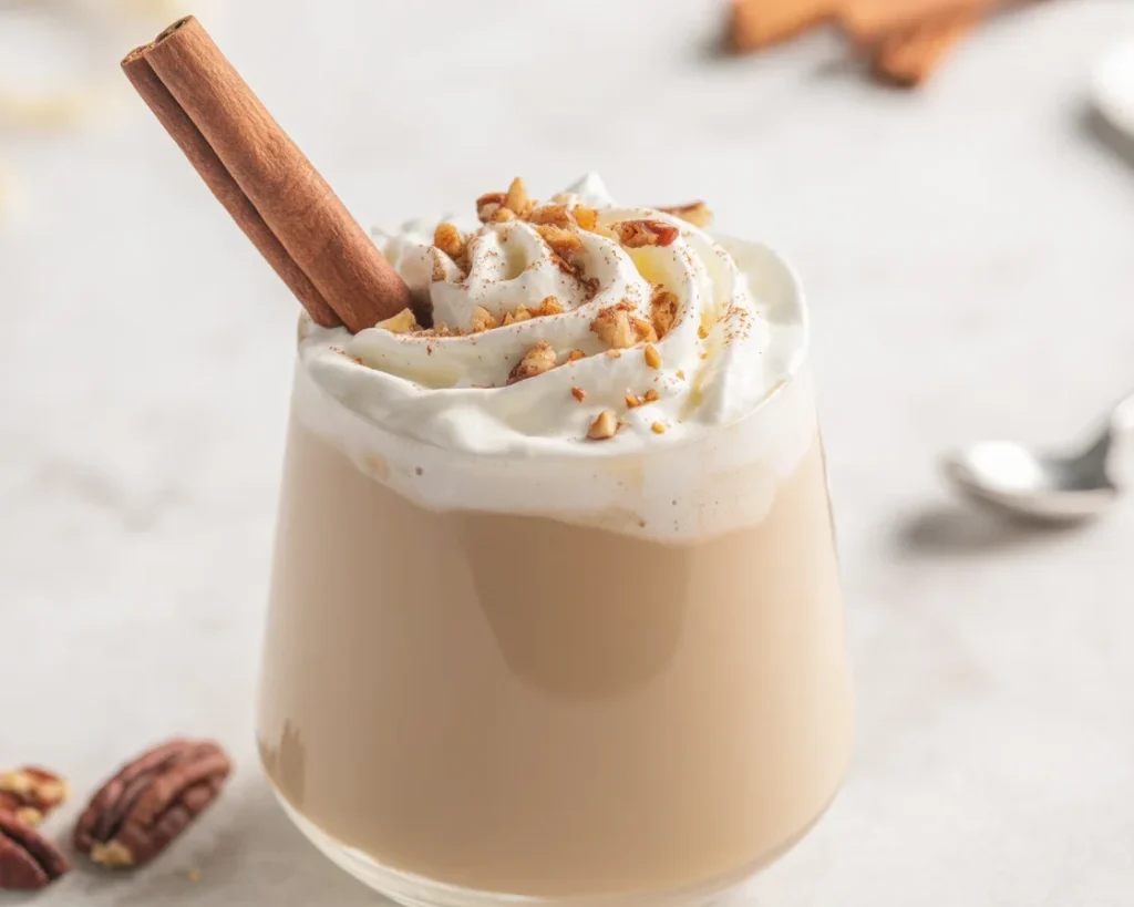 Homemade Maple Pecan Latte (Starbucks Copycat) with espresso and pecans
