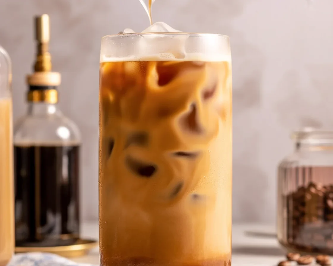 A delicious Pumpkin Brown Sugar Shaken Espresso topped with pumpkin cream foam.