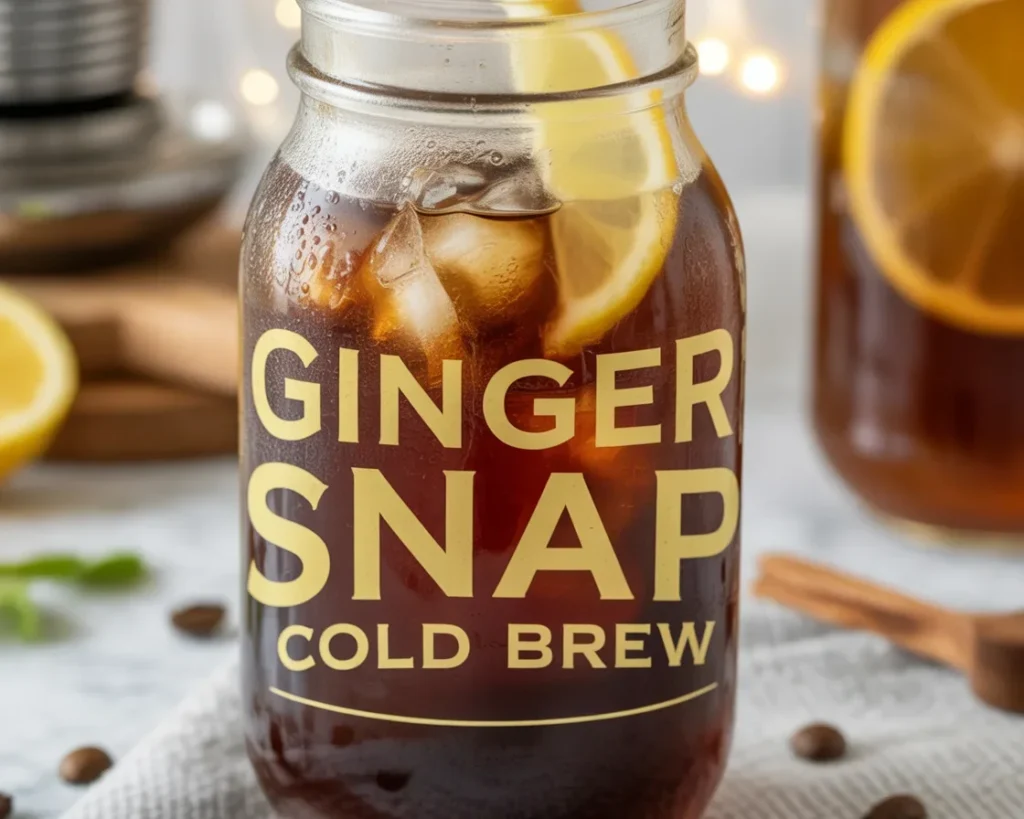 Delicious Ginger Snap Cold Brew served with seasonal flavors and spices.