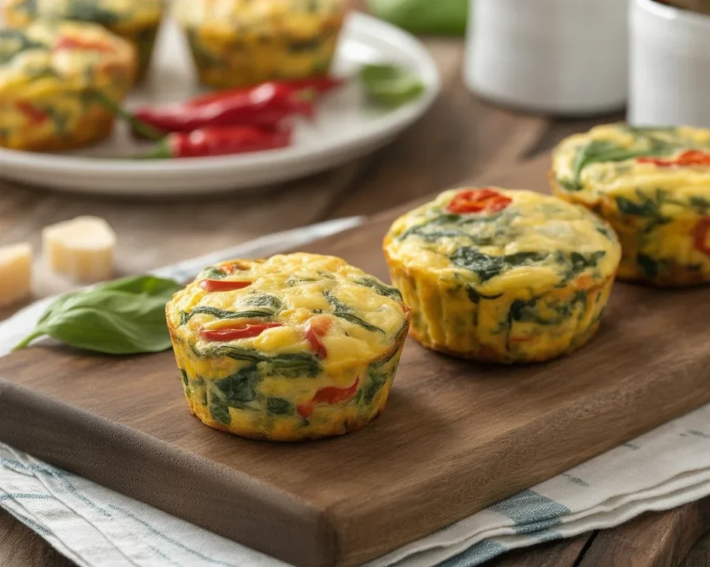 Healthy egg muffins in a muffin tin, ideal for a nutritious breakfast meal prep.