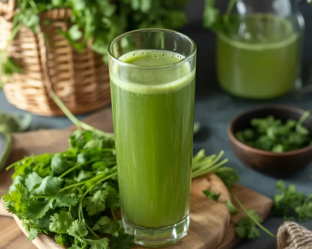 Refreshing Parsley Cilantro Detox Juice for natural cleansing and detoxification.