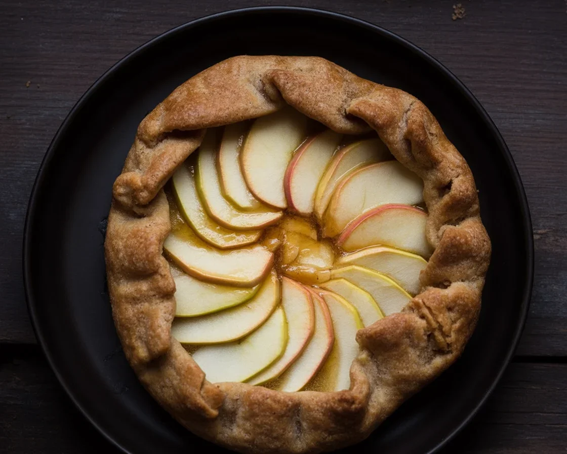 Savory Apple & Cheddar Galette with Whole Wheat Crust and Caramelized Onions