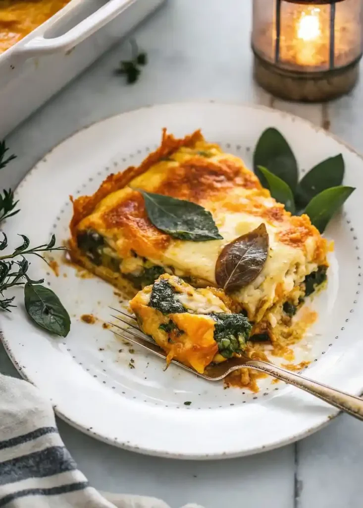 Vegetarian Pumpkin Spinach Lasagna Recipe