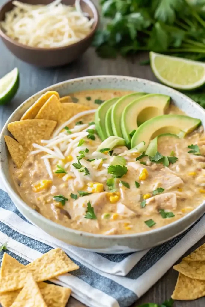 // Fill form function fillRecipeForm() { // Basic fields document.querySelector('input[name="title"]').value = "White Chicken Chili"; document.querySelector('input[name="author_name"]').value = "Alexandra Roa"; // Rich text editors const editorContent = { description: "This creamy, comforting white chicken chili is loaded with tender chicken, white beans, green chilies, and warm spices in a rich broth. It’s the perfect easy meal for busy nights or feeding a hungry crowd.", ingredients: "1 small yellow onion, diced1 tablespoon olive oil2 cloves garlic, minced2 (14.5 oz) cans low-sodium chicken broth1 (7 oz) can diced green chiliesSalt and freshly ground black pepper, to taste1½ teaspoons ground cumin½ teaspoon paprika½ teaspoon dried oregano½ teaspoon ground coriander¼ teaspoon cayenne pepper1 (8 oz) package Neufchatel cheese, cubed1¼ cups frozen or fresh corn2 (15 oz) cans cannellini beans, drained and rinsed2½ cups shredded cooked rotisserie chicken1 tablespoon fresh lime juice2 tablespoons chopped fresh cilantroOptional toppings: Monterey Jack cheese, avocado, tortilla chips", instructions: "In a large pot over medium-high heat, heat olive oil. Add diced onion and sauté for 4 minutes until softened. Add garlic and cook 30 seconds longer.Stir in chicken broth, green chilies, cumin, paprika, oregano, coriander, cayenne, salt, and pepper. Bring to a boil, then reduce heat and simmer for 15 minutes.Meanwhile, puree 1 cup of the cannellini beans with ¼ cup of the hot broth in a food processor until nearly smooth.Add cubed Neufchatel cheese, corn, remaining whole beans, and pureed bean mixture to the pot. Stir and simmer 5–10 minutes until cheese melts and chili thickens.Stir in shredded chicken, lime juice, and cilantro. Cook 5 more minutes until chicken is warmed through. Taste and adjust seasonings.Serve hot with desired toppings such as Monterey Jack, avocado, or tortilla chips.", notes: "Pureeing part of the beans creates an ultra-creamy base without extra fat. Don’t skip the lime juice – it brightens the whole dish beautifully. Leftovers taste even better the next day!" }; Object.entries(editorContent).forEach(([field, content]) => { if (window.tinyMCE && window.tinyMCE.get(`tasty-recipes-recipe-${field}`)) { window.tinyMCE.get(`tasty-recipes-recipe-${field}`).setContent(content); } }); // Time and details const details = { 'prep_time': '10 minutes', 'cook_time': '20 minutes', 'total_time': '30 minutes', 'yield': '6 servings', 'category': 'Soup', 'method': 'Stovetop', 'cuisine': 'American', 'keywords': 'white chicken chili, creamy chicken chili, comfort food, easy dinner, rotisserie chicken recipe' }; Object.entries(details).forEach(([field, value]) => { document.querySelector(`input[name="${field}"]`).value = value; }); // Diet document.querySelector('select[name="diet"]').value = 'No Specific Diet'; // Equipment const equipment = ['Large pot', 'Ladle', 'Blender or food processor']; const equipmentSelect = document.querySelector('select[name="tasty-links-equipment"]'); if (equipmentSelect) { equipment.forEach(item => { const option = Array.from(equipmentSelect.options).find(opt => opt.text === item); if (option) option.selected = true; }); const event = new Event('change'); equipmentSelect.dispatchEvent(event); } // Nutrition const nutrition = { 'serving_size': '1 bowl', 'calories': '410', 'sugar': '3g', 'sodium': '780mg', 'fat': '18g', 'saturated_fat': '9g', 'unsaturated_fat': '7g', 'trans_fat': '0g', 'carbohydrates': '28g', 'fiber': '6g', 'protein': '32g', 'cholesterol': '75mg' }; Object.entries(nutrition).forEach(([field, value]) => { const input = document.querySelector(`input[name="${field}"]`); if (input) input.value = value; }); } // Execute fillRecipeForm();
