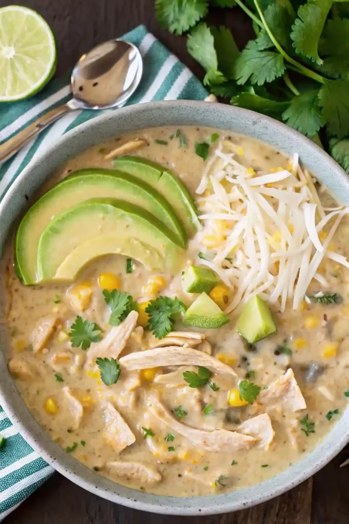 // Fill form function fillRecipeForm() { // Basic fields document.querySelector('input[name="title"]').value = "White Chicken Chili"; document.querySelector('input[name="author_name"]').value = "Alexandra Roa"; // Rich text editors const editorContent = { description: "This creamy, comforting white chicken chili is loaded with tender chicken, white beans, green chilies, and warm spices in a rich broth. It’s the perfect easy meal for busy nights or feeding a hungry crowd.", ingredients: "1 small yellow onion, diced1 tablespoon olive oil2 cloves garlic, minced2 (14.5 oz) cans low-sodium chicken broth1 (7 oz) can diced green chiliesSalt and freshly ground black pepper, to taste1½ teaspoons ground cumin½ teaspoon paprika½ teaspoon dried oregano½ teaspoon ground coriander¼ teaspoon cayenne pepper1 (8 oz) package Neufchatel cheese, cubed1¼ cups frozen or fresh corn2 (15 oz) cans cannellini beans, drained and rinsed2½ cups shredded cooked rotisserie chicken1 tablespoon fresh lime juice2 tablespoons chopped fresh cilantroOptional toppings: Monterey Jack cheese, avocado, tortilla chips", instructions: "In a large pot over medium-high heat, heat olive oil. Add diced onion and sauté for 4 minutes until softened. Add garlic and cook 30 seconds longer.Stir in chicken broth, green chilies, cumin, paprika, oregano, coriander, cayenne, salt, and pepper. Bring to a boil, then reduce heat and simmer for 15 minutes.Meanwhile, puree 1 cup of the cannellini beans with ¼ cup of the hot broth in a food processor until nearly smooth.Add cubed Neufchatel cheese, corn, remaining whole beans, and pureed bean mixture to the pot. Stir and simmer 5–10 minutes until cheese melts and chili thickens.Stir in shredded chicken, lime juice, and cilantro. Cook 5 more minutes until chicken is warmed through. Taste and adjust seasonings.Serve hot with desired toppings such as Monterey Jack, avocado, or tortilla chips.", notes: "Pureeing part of the beans creates an ultra-creamy base without extra fat. Don’t skip the lime juice – it brightens the whole dish beautifully. Leftovers taste even better the next day!" }; Object.entries(editorContent).forEach(([field, content]) => { if (window.tinyMCE && window.tinyMCE.get(`tasty-recipes-recipe-${field}`)) { window.tinyMCE.get(`tasty-recipes-recipe-${field}`).setContent(content); } }); // Time and details const details = { 'prep_time': '10 minutes', 'cook_time': '20 minutes', 'total_time': '30 minutes', 'yield': '6 servings', 'category': 'Soup', 'method': 'Stovetop', 'cuisine': 'American', 'keywords': 'white chicken chili, creamy chicken chili, comfort food, easy dinner, rotisserie chicken recipe' }; Object.entries(details).forEach(([field, value]) => { document.querySelector(`input[name="${field}"]`).value = value; }); // Diet document.querySelector('select[name="diet"]').value = 'No Specific Diet'; // Equipment const equipment = ['Large pot', 'Ladle', 'Blender or food processor']; const equipmentSelect = document.querySelector('select[name="tasty-links-equipment"]'); if (equipmentSelect) { equipment.forEach(item => { const option = Array.from(equipmentSelect.options).find(opt => opt.text === item); if (option) option.selected = true; }); const event = new Event('change'); equipmentSelect.dispatchEvent(event); } // Nutrition const nutrition = { 'serving_size': '1 bowl', 'calories': '410', 'sugar': '3g', 'sodium': '780mg', 'fat': '18g', 'saturated_fat': '9g', 'unsaturated_fat': '7g', 'trans_fat': '0g', 'carbohydrates': '28g', 'fiber': '6g', 'protein': '32g', 'cholesterol': '75mg' }; Object.entries(nutrition).forEach(([field, value]) => { const input = document.querySelector(`input[name="${field}"]`); if (input) input.value = value; }); } // Execute fillRecipeForm();