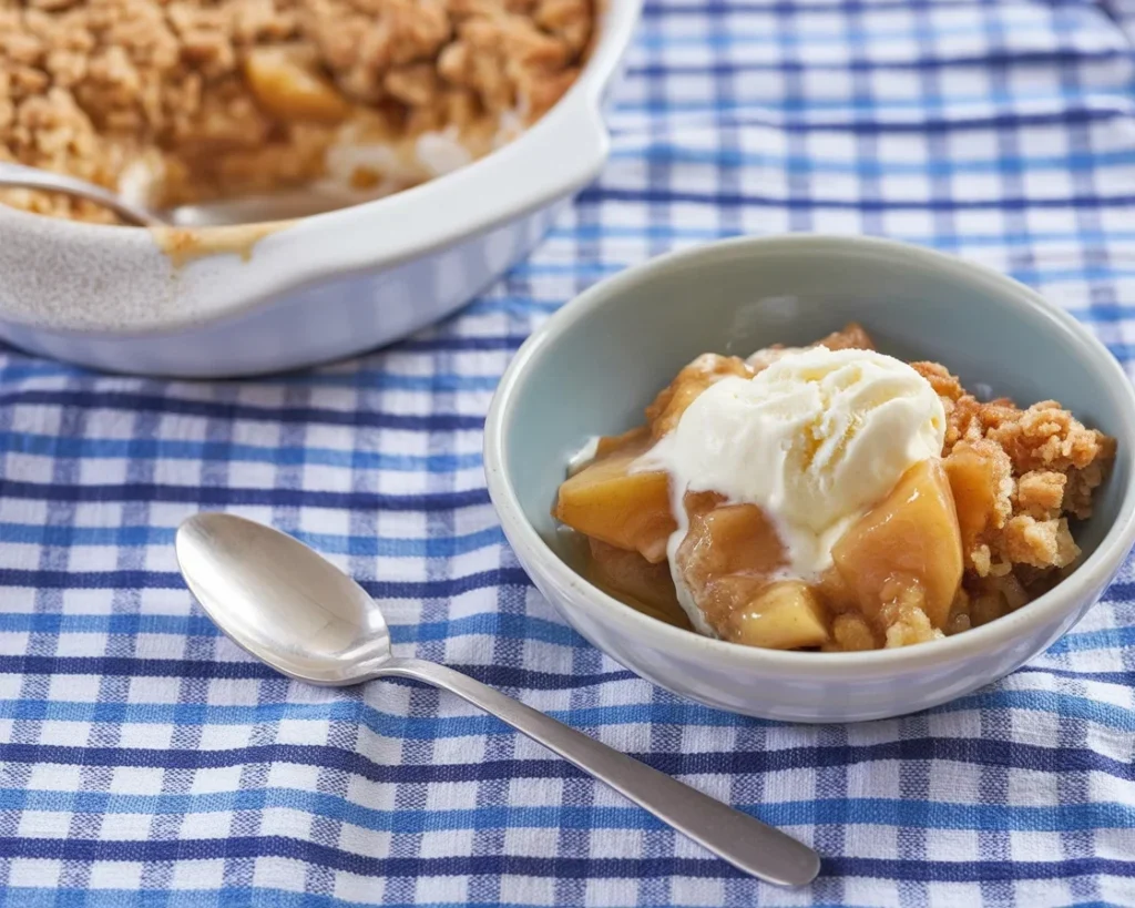 Delicious Easy Apple Crumble with caramelized apples and crunchy topping