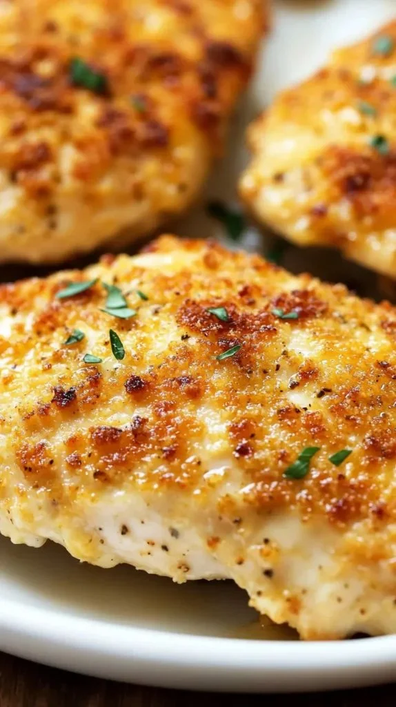 Juicy and tender melt in your mouth chicken breast dish served with herbs.